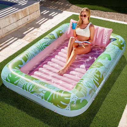 4 in 1 XL Inflatable Tanning Pool Lounge Float With Cup Holder - VIP
