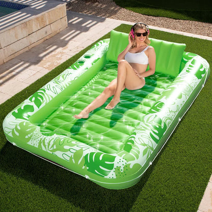 4 in 1 XL Inflatable Tanning Pool Lounge Float With Cup Holder - VIP